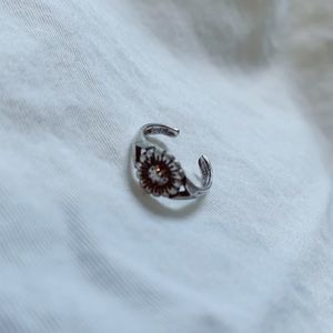 Sunflower Vintage Toe Ring Silver 925